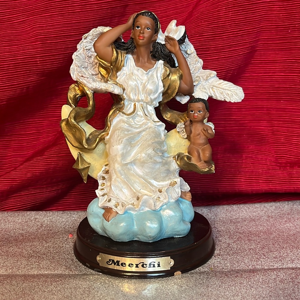 Meerchi African American Angel Playing Flute VTG